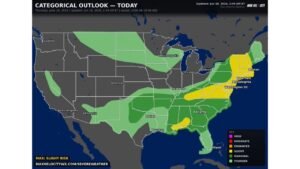 Nearly One Third of the US Population Faces Severe Storm Threat Today as Major Weather System Stretches From Texas to Maine