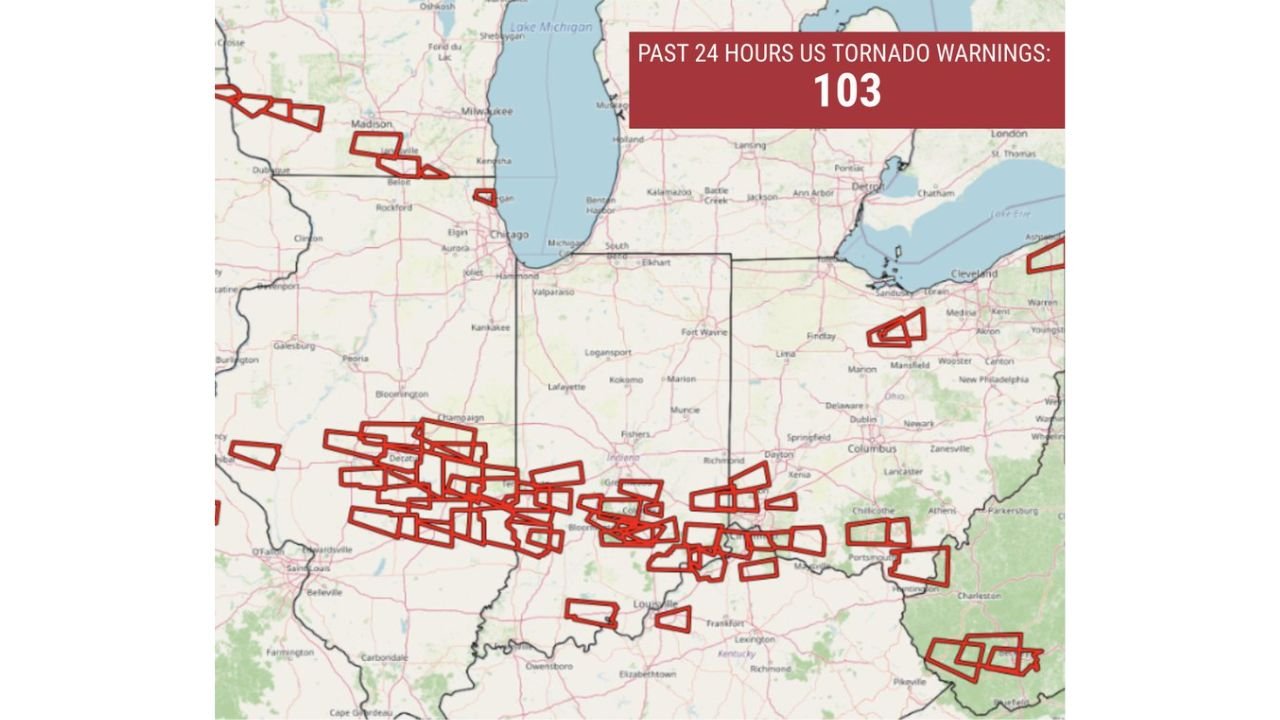 Over 100 Tornado Warnings Issued Across the United States in Just 24 Hours Amid Severe Weather Outbreak